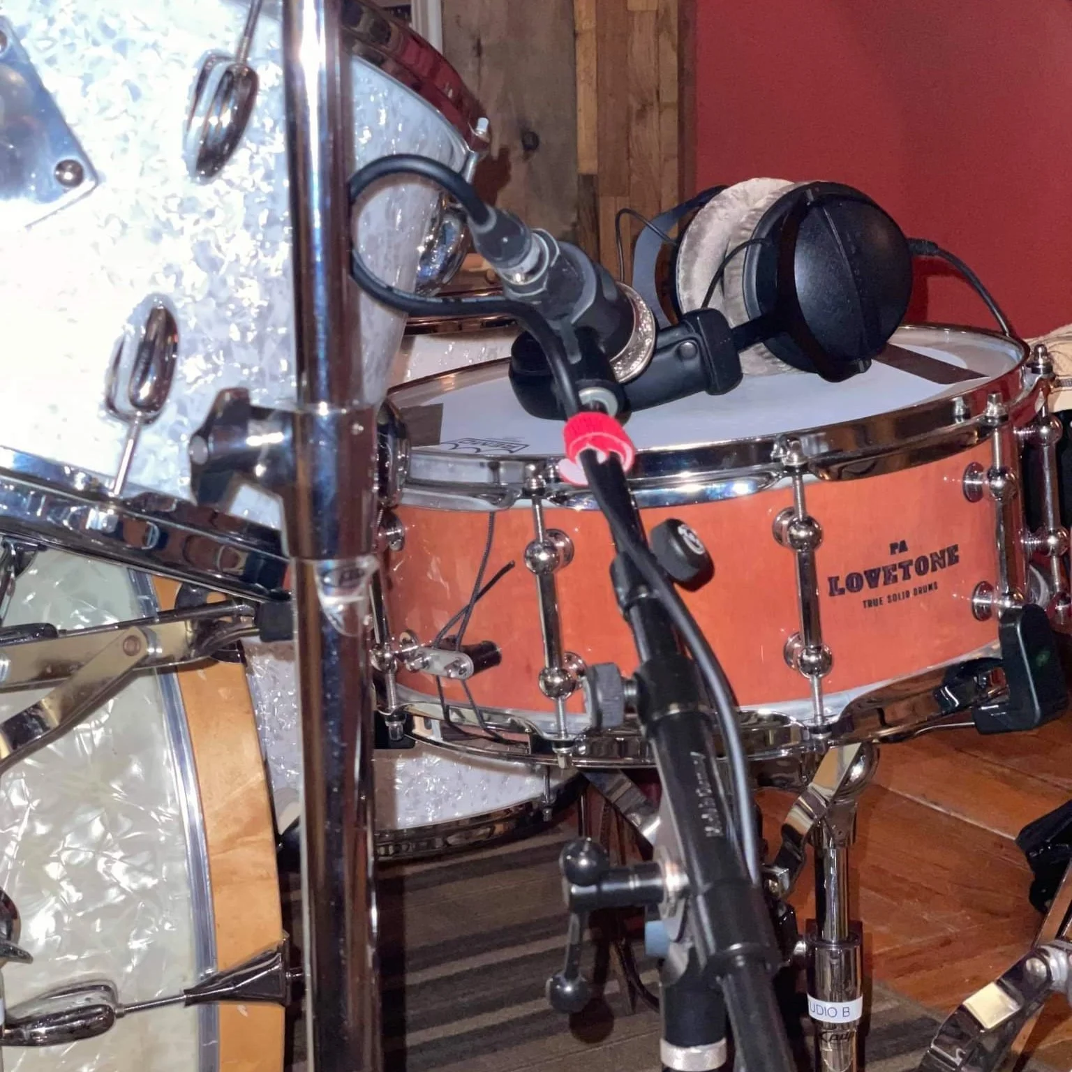 The River Red Gum snare in a New York studio